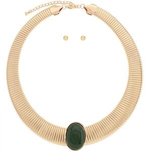 33mm Oval Stone Omega Choker Set